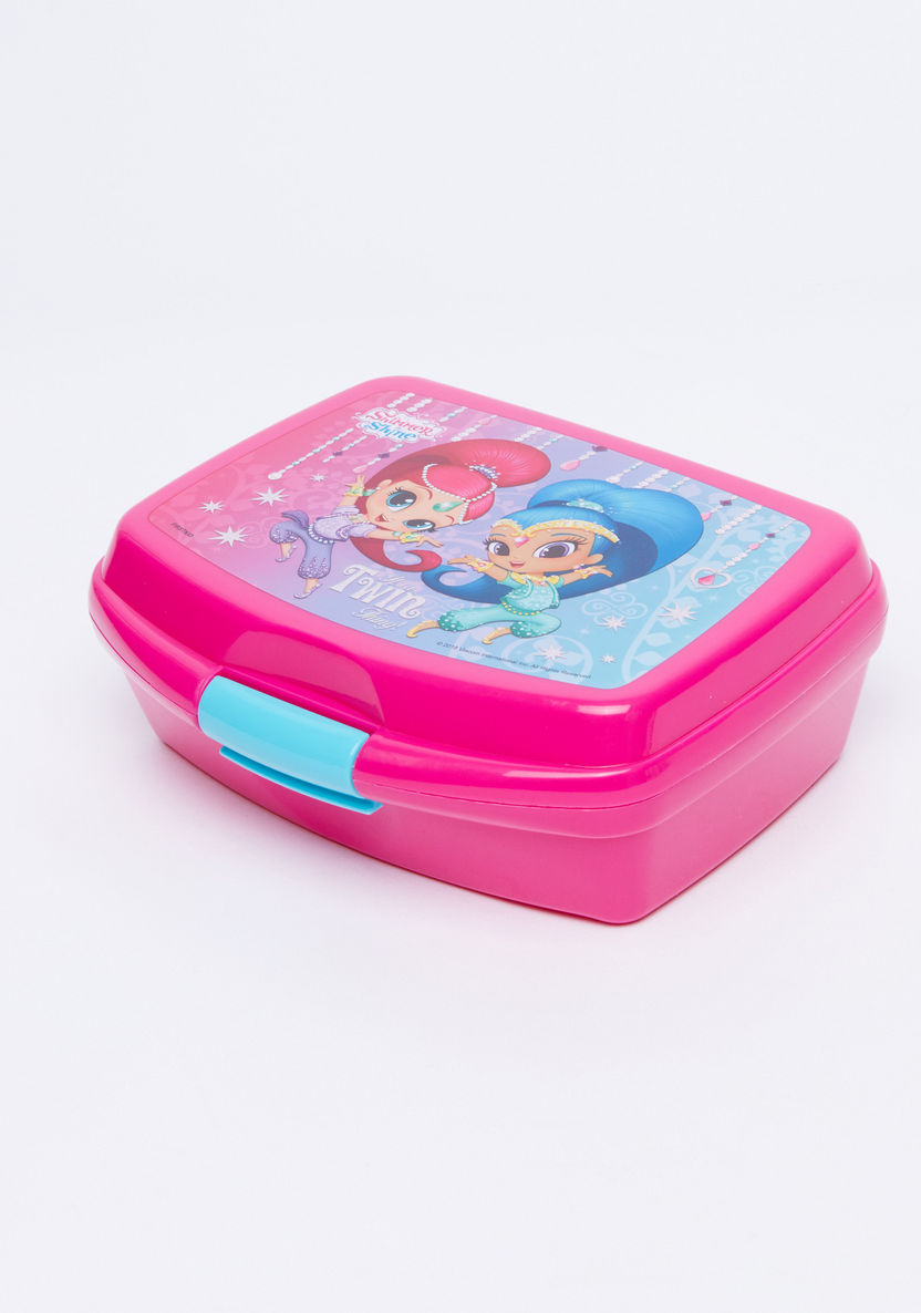 Shimmer and Shine Printed Lunchbox with Clip Closure-Lunch Boxes-image-0
