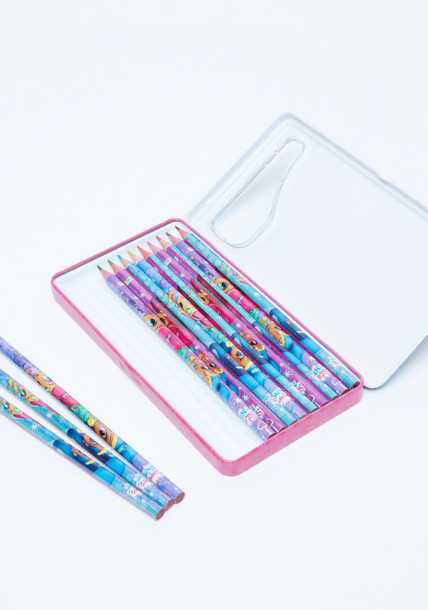 Shimmer and Shine Printed 12-Piece Colour Pencil Set-Pens and Pencils-image-1