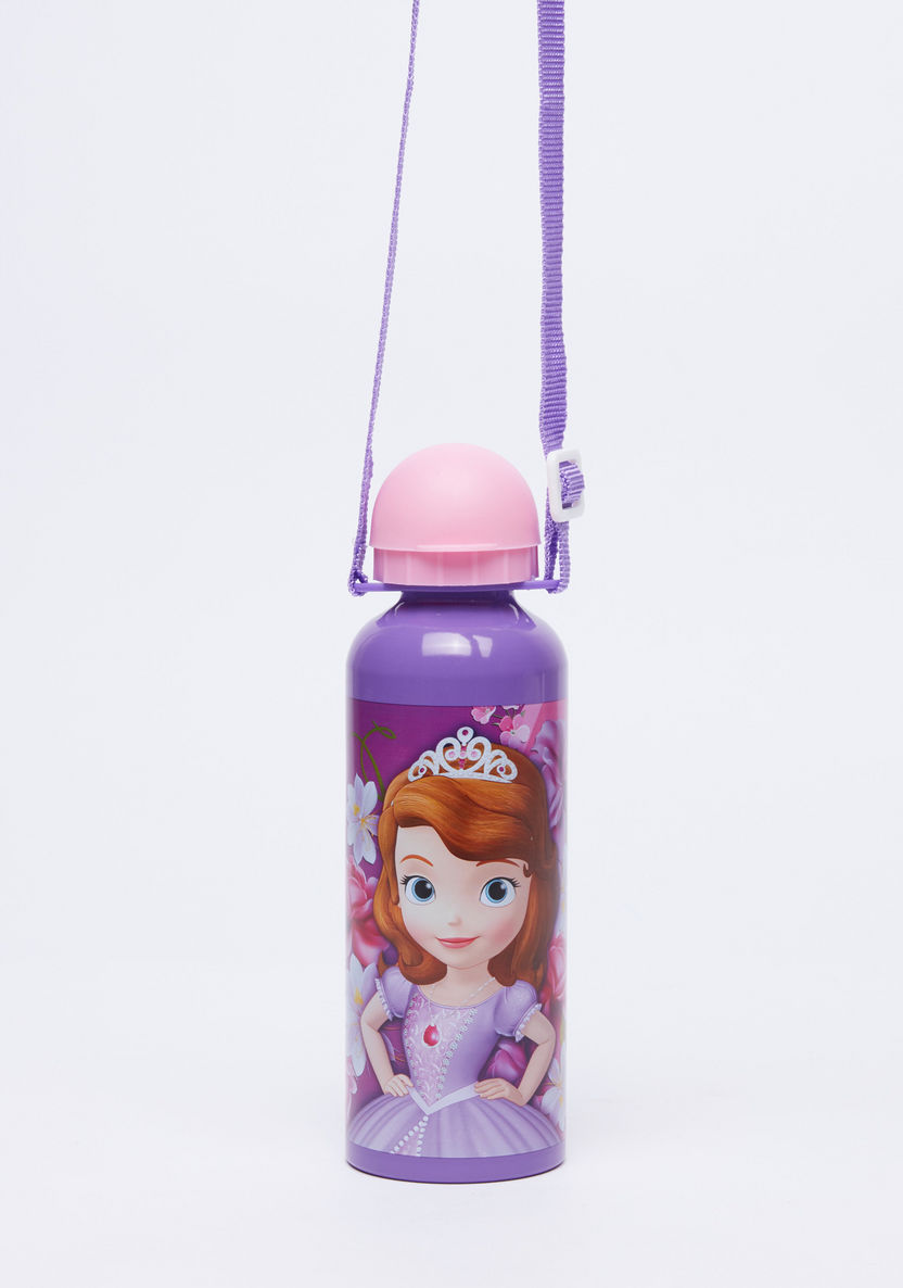 Sofia the Princess Printed Water Bottle with Strap - 500 ml-Water Bottles-image-1