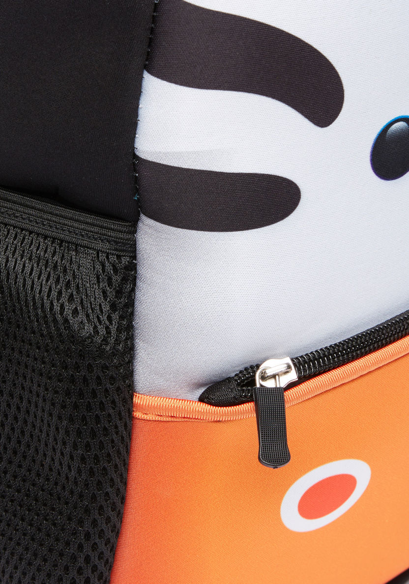 Printed Trolley Backpack with Zip Closure-Trolleys-image-2