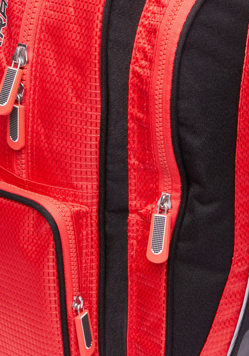 Ferrari Printed Trolley Backpack with Zip Closure-Trolleys-image-2