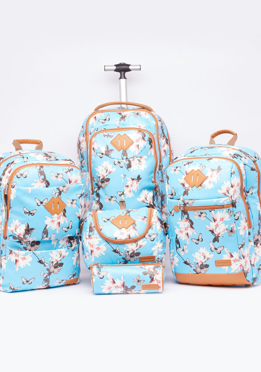 Simba Floral Printed Lunch Bag with Zip Closure and Adjustable Strap-Lunch Bags-image-5
