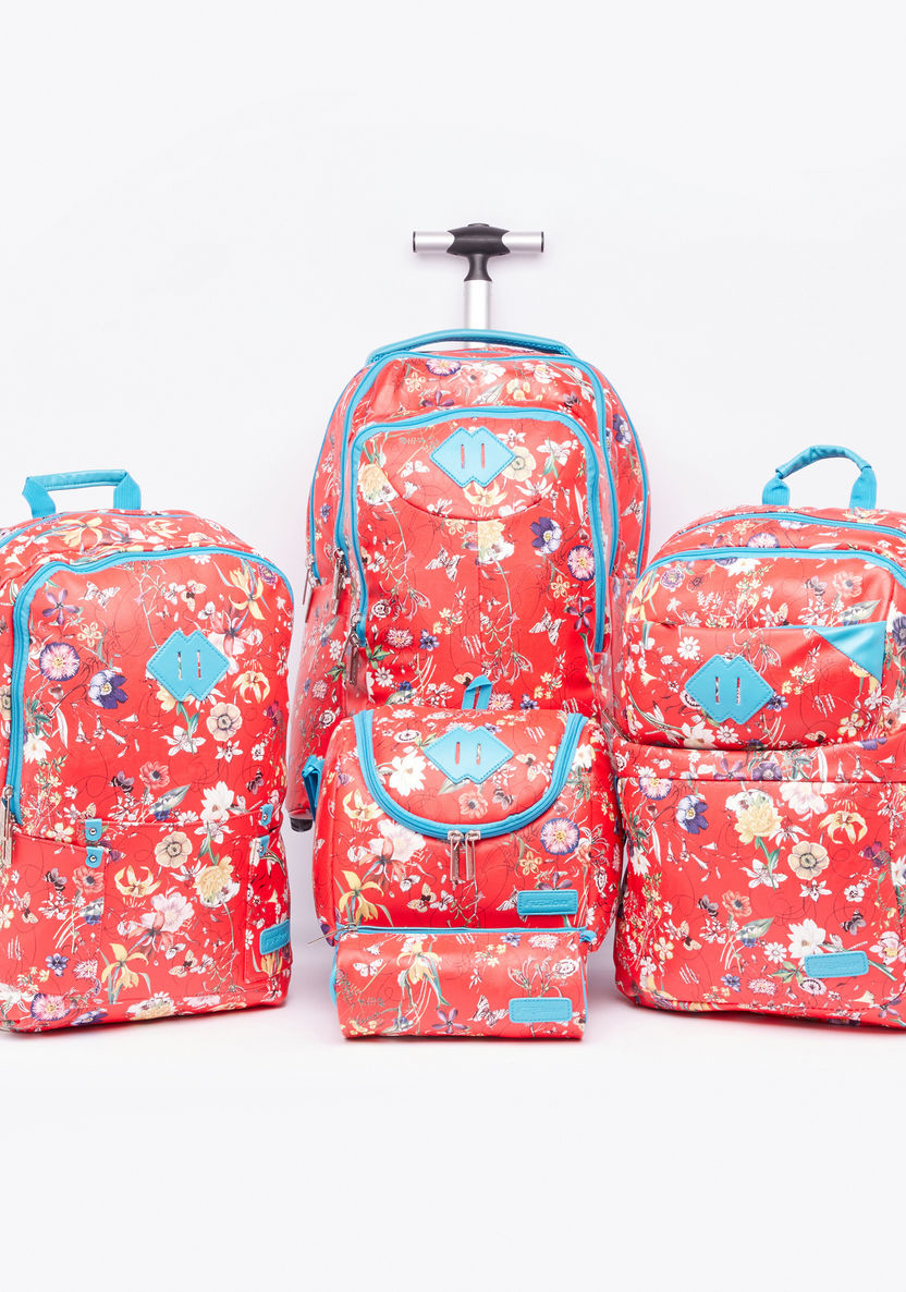 Fusion Floral Printed Backpack with Zip Closure and Adjustable Straps-Backpacks-image-4
