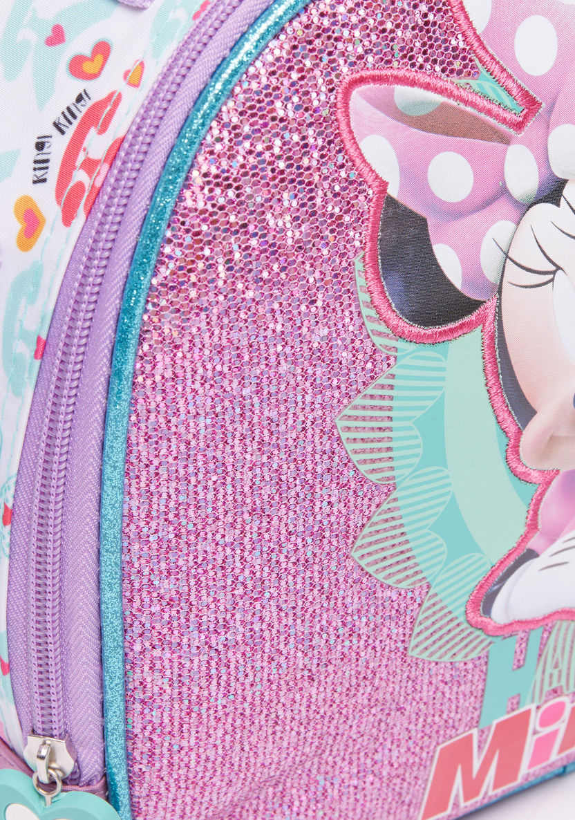 Minnie Mouse Printed Lunch Bag with Zip Closure-Lunch Bags-image-3