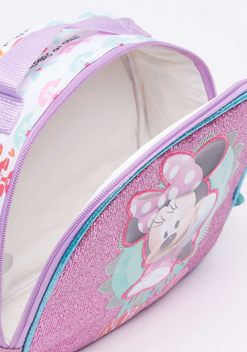 Minnie Mouse Printed Lunch Bag with Zip Closure-Lunch Bags-image-4