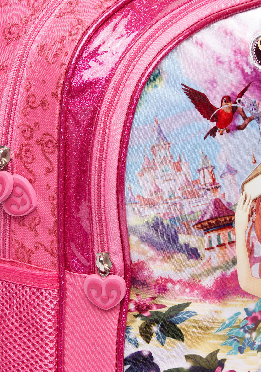 Sofia the Princess Printed Trolley Backpack with Zip Closure-Trolleys-image-2