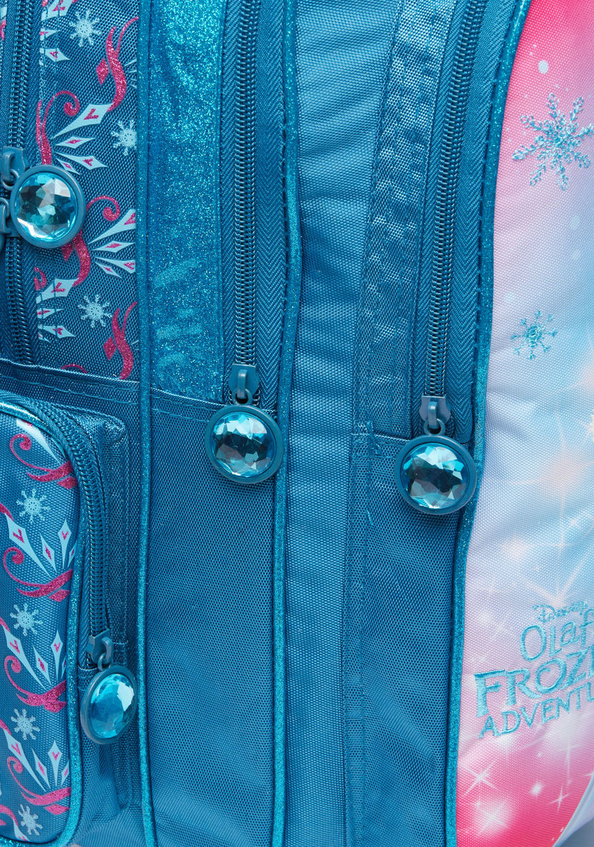 Frozen Printed Trolley Backpack with Zip Closure-Trolleys-image-2