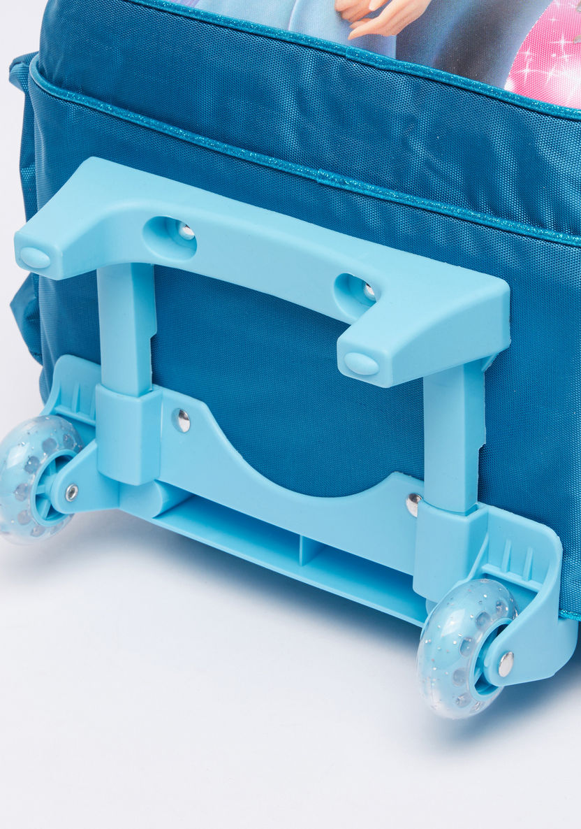 Frozen Printed Trolley Backpack with Zip Closure-Trolleys-image-3