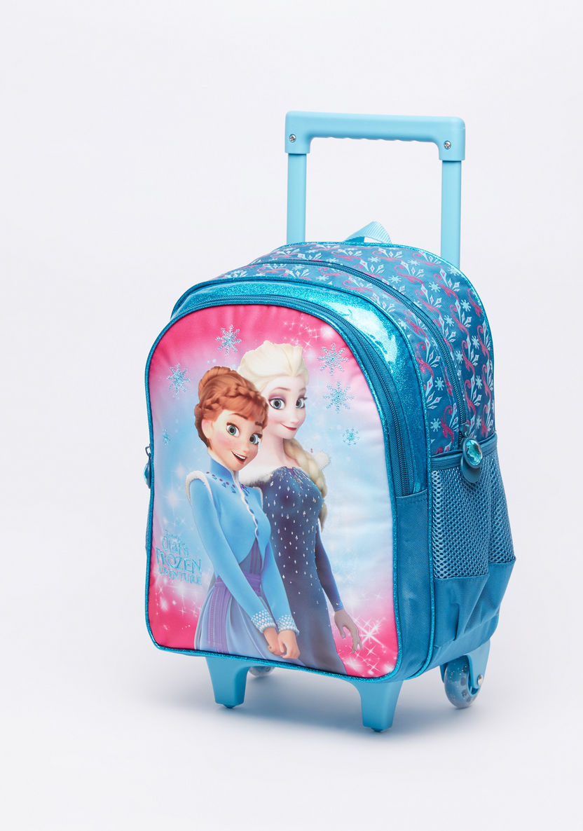 Frozen Printed Trolley Backpack with Zip Closure-Trolleys-image-0