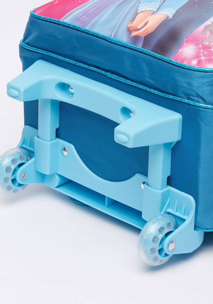 Frozen Printed Trolley Backpack with Zip Closure-Trolleys-image-3