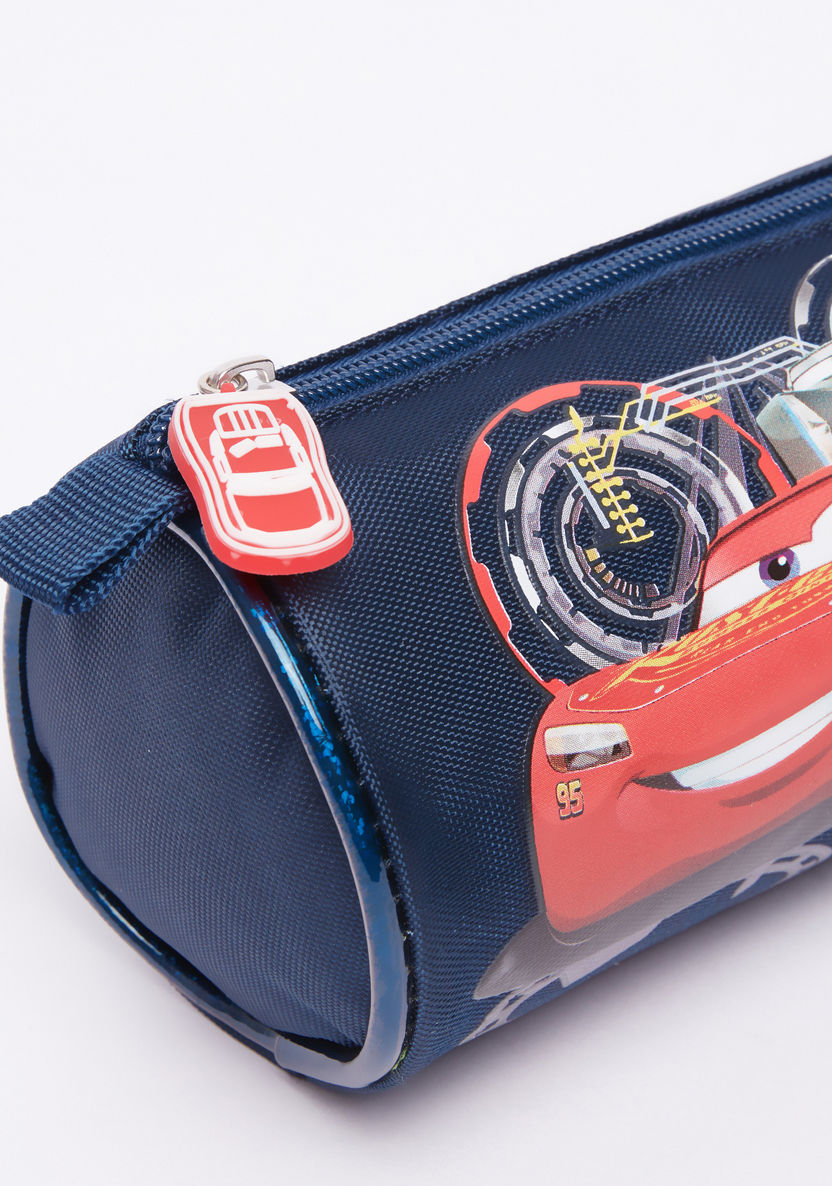 Cars Printed Round Pencil Case with Zip Closure-Pencil Cases-image-2