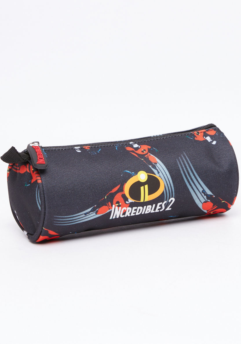 The Incredibles 2 Printed Round Pencil Case with Zip Closure-Pencil Cases-image-0