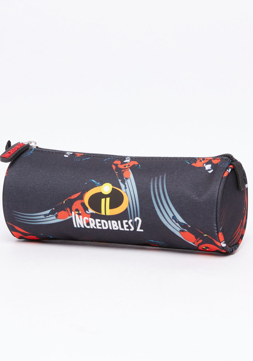 The Incredibles 2 Printed Round Pencil Case with Zip Closure-Pencil Cases-image-1