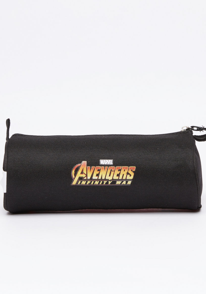 Avengers Printed Round Pencil Case with Zip Closure-Pencil Cases-image-2