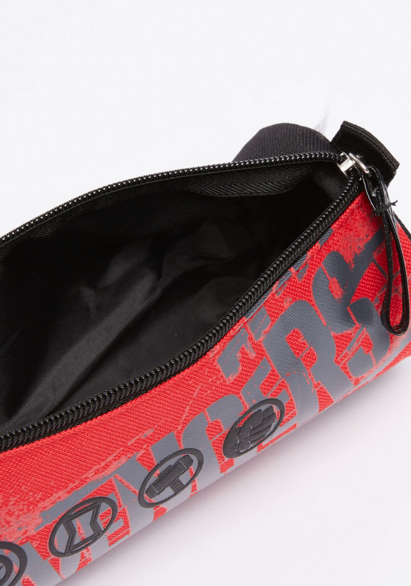 Avengers Printed Round Pencil Case with Zip Closure-Pencil Cases-image-4