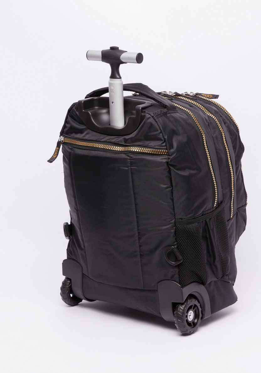 Starwars Printed Trolley Backpack with Zip Closure-Trolleys-image-3