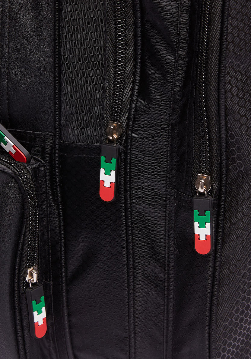 Ferrari Printed Trolley Backpack with Zip Closure-Trolleys-image-3
