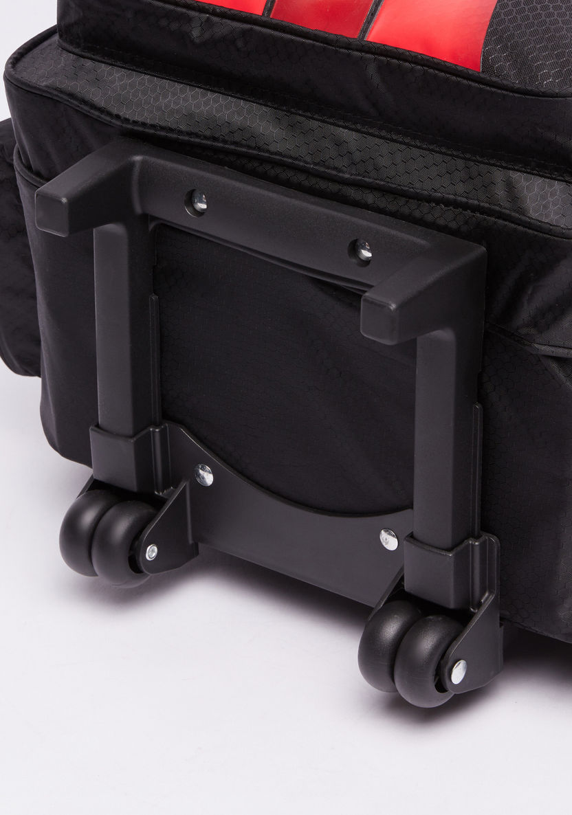 Ferrari Printed Trolley Backpack with Zip Closure-Trolleys-image-4