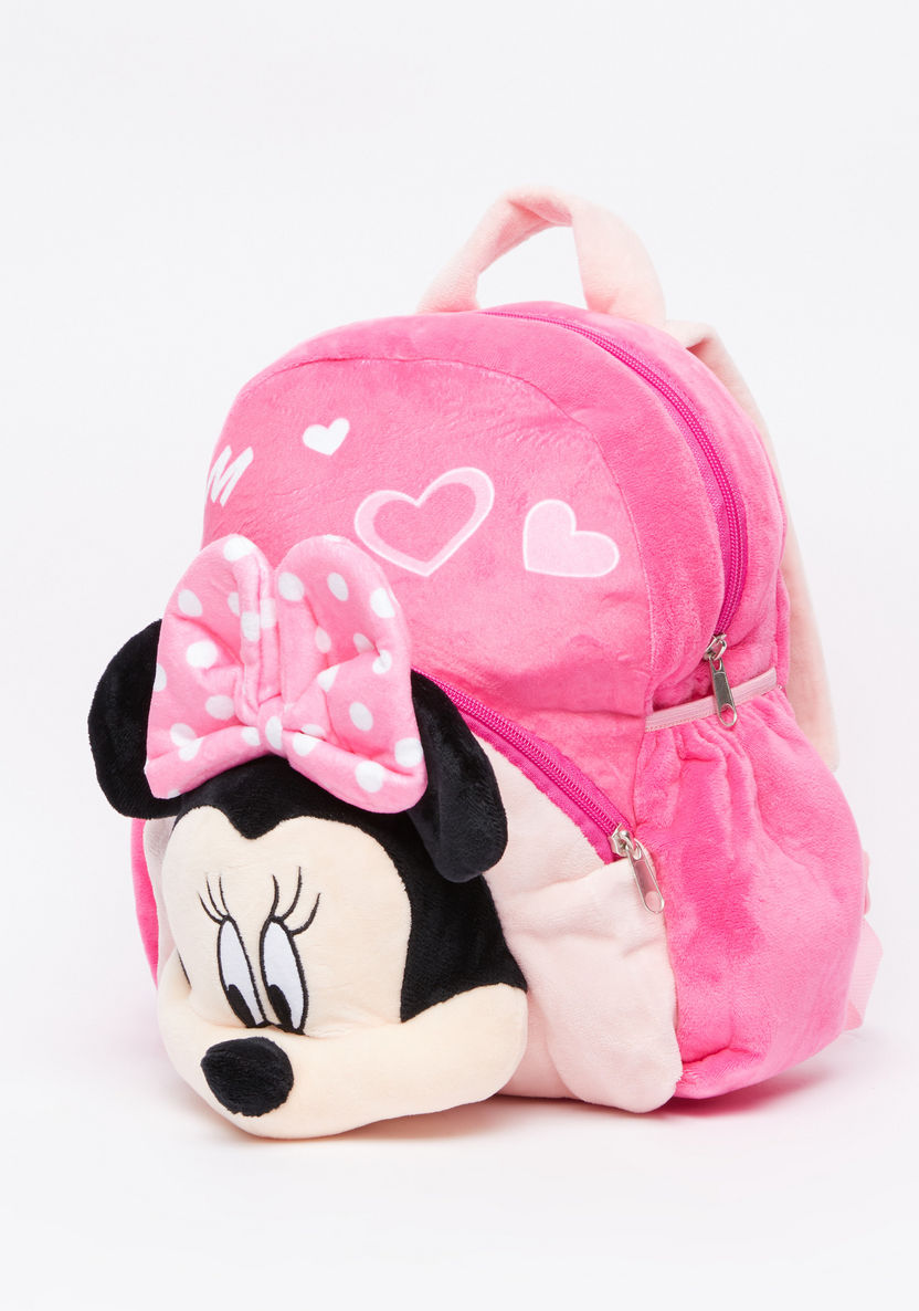 Minnie Mouse 3D Plush Detail Backpack with Zip Closure-Backpacks-image-0