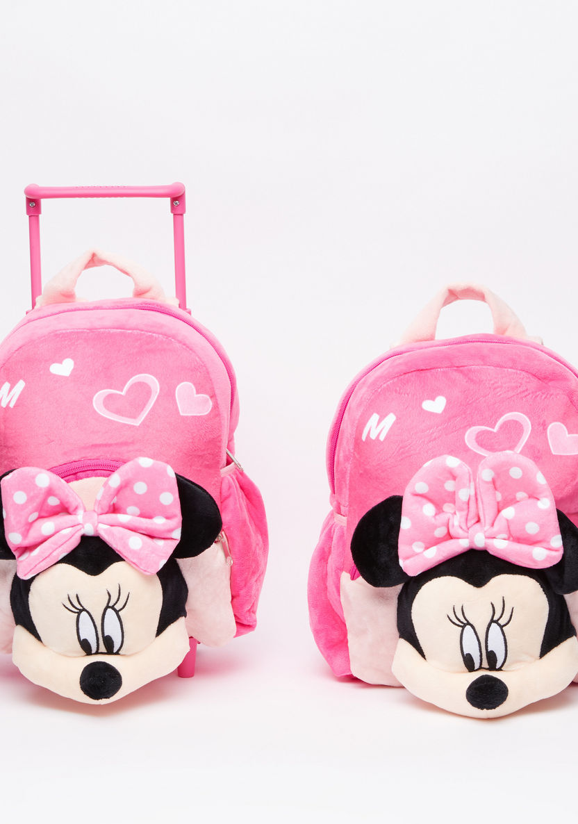 Minnie Mouse 3D Plush Detail Backpack with Zip Closure-Backpacks-image-4