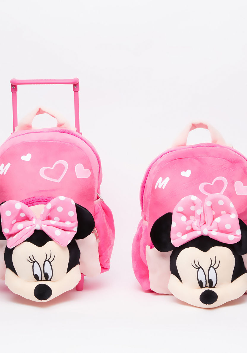 Minnie Mouse Plush Trolley Backpack with Zip Closure-Trolleys-image-5