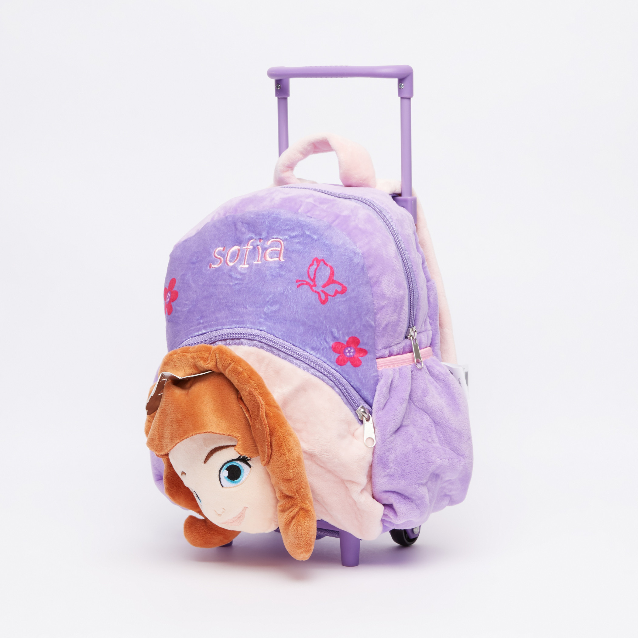 Sofia the First 3D Trolley Backpack with Zip Closure-school-bagsandbackpacks-trolleybags-image-1