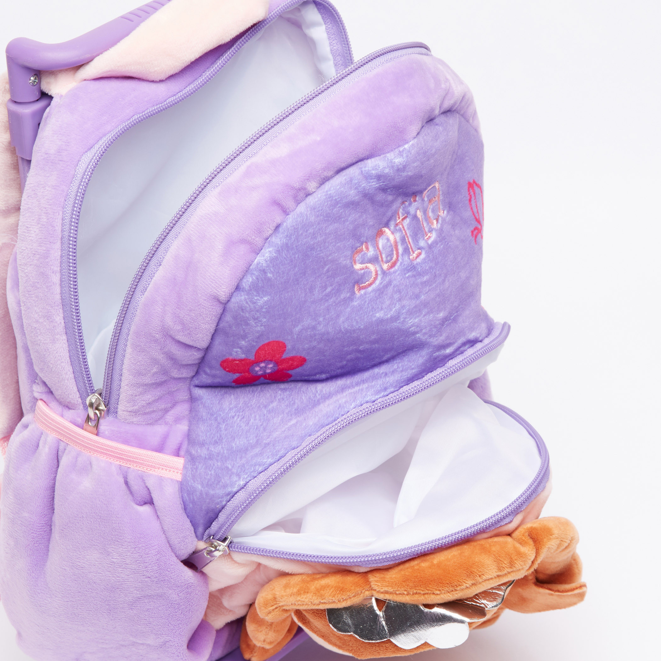 Sofia the First 3D Trolley Backpack with Zip Closure-school-bagsandbackpacks-trolleybags-image-5