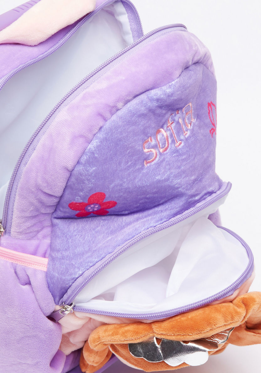 Sofia the First 3D Trolley Backpack with Zip Closure-Trolleys-image-4