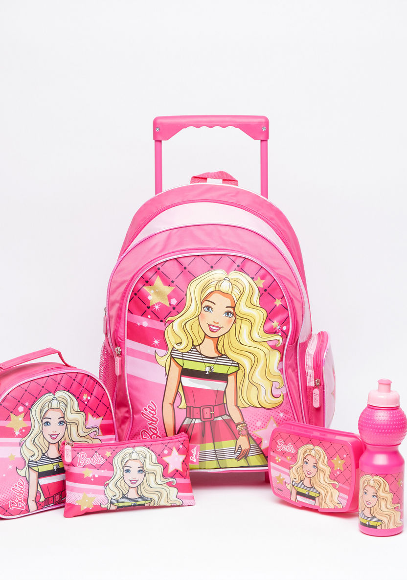 Barbie Printed 5-Piece Trolley Backpack Set-School Sets-image-0