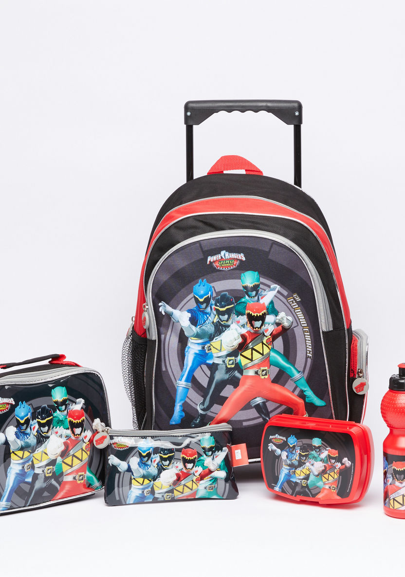 Power Rangers Printed 5-Piece Trolley Backpack Set-School Sets-image-0