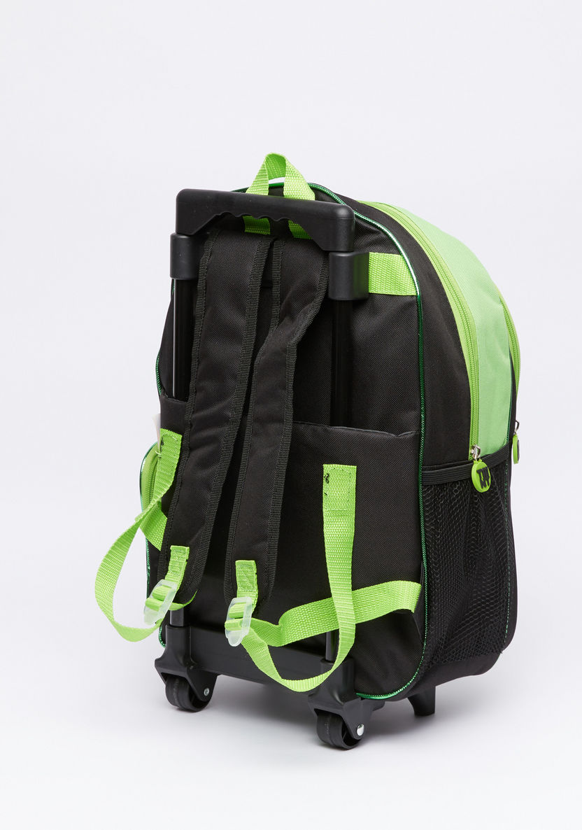 Ninja Turtle Printed Trolley Backpack with Zip Closure-School Sets-image-2