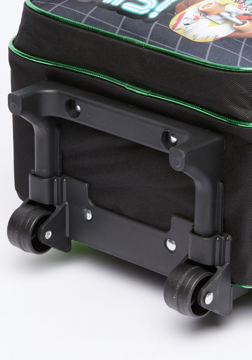 Ninja Turtle Printed Trolley Backpack with Zip Closure-School Sets-image-4