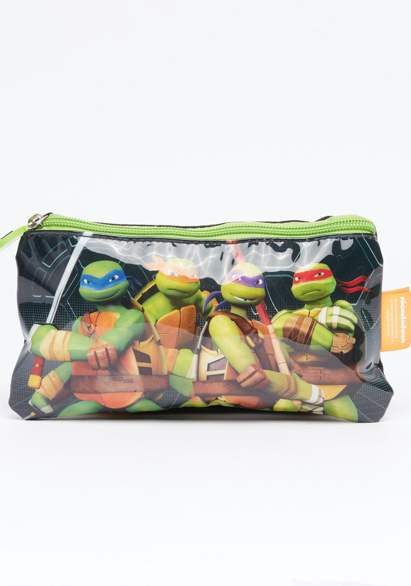 Ninja Turtle Printed Trolley Backpack with Zip Closure-School Sets-image-7