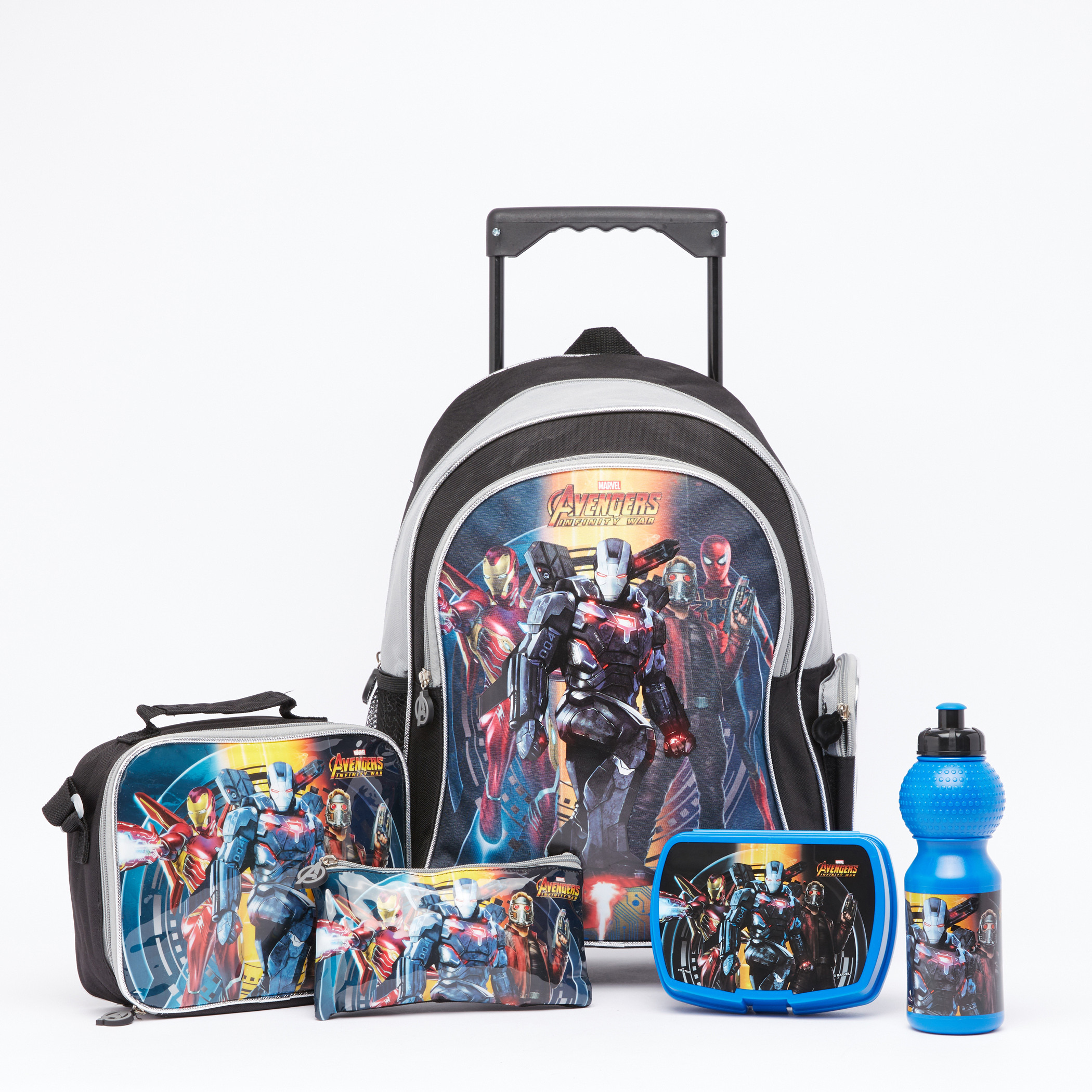 Avengers Printed 5-Piece Trolley Backpack Set-school-bagsandbackpacks-trolleybags-image-1