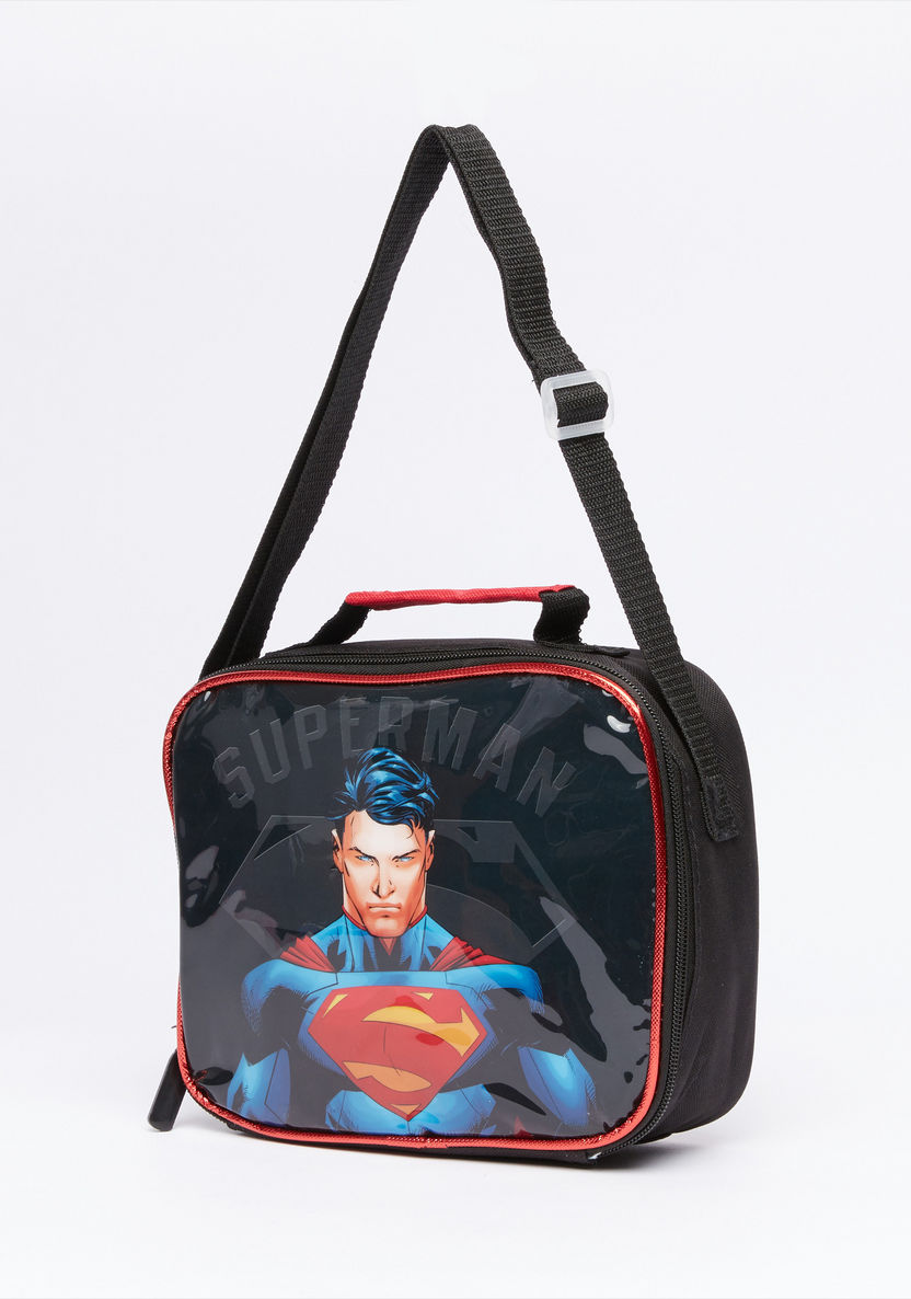 Superman Printed 5-Piece Trolley Backpack Set with Zip Closure-School Sets-image-6