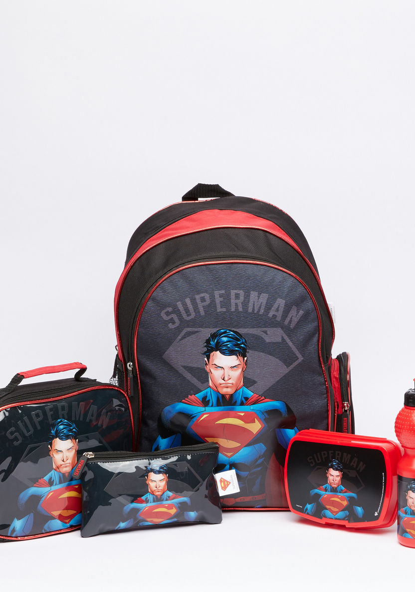 Superman Printed 5-Piece Backpack Set-School Sets-image-0