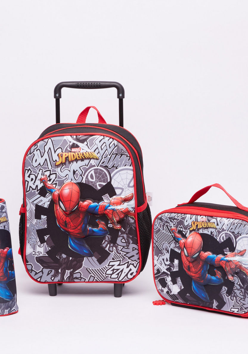 Spider-Man Printed 3-Piece Trolley Backpack Set-School Sets-image-0