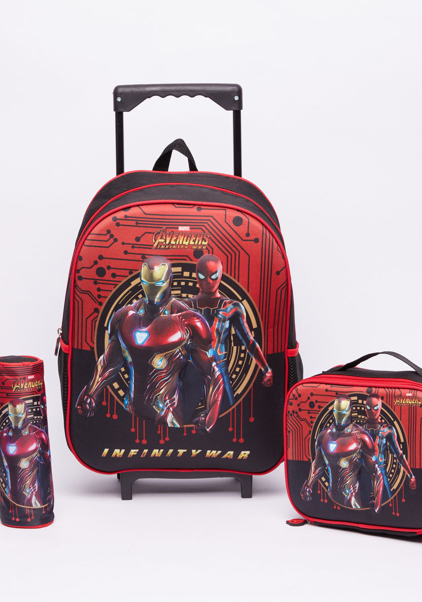 Avengers Printed 3-Piece Trolley Backpack Set-School Sets-image-0