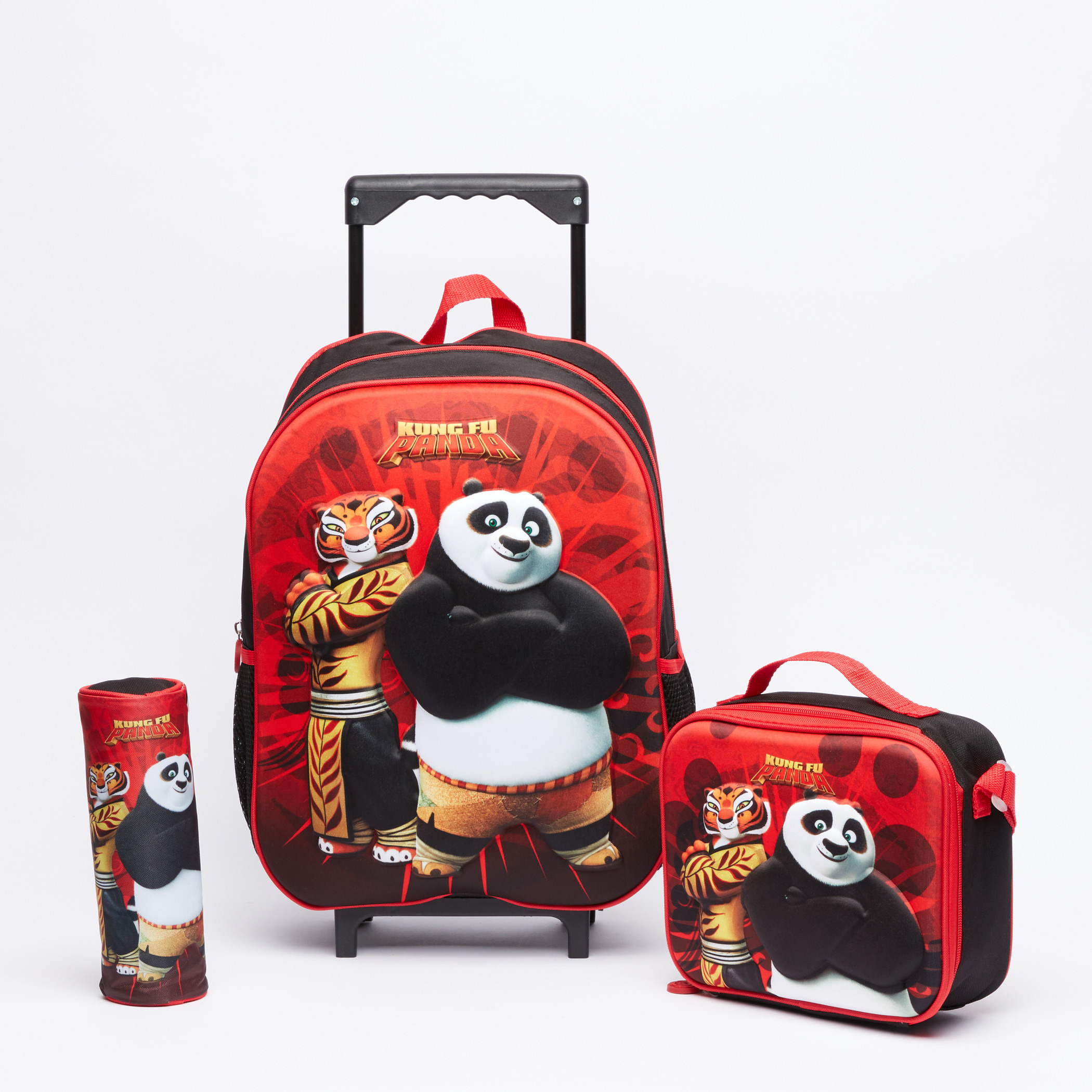 Kung Fu Panda Printed 3 Piece Trolley Backpack Set