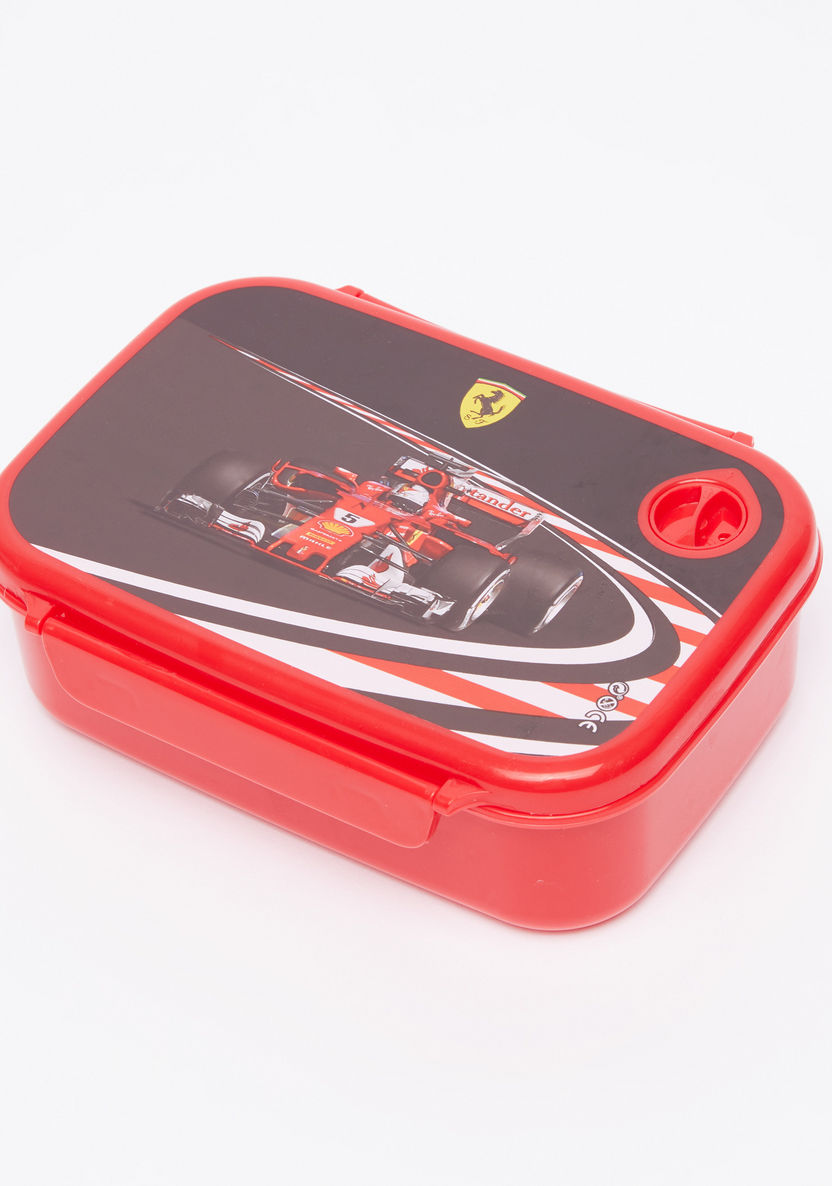 Ferrari Printed Lunchbox with Clip Closures-Lunch Boxes-image-0