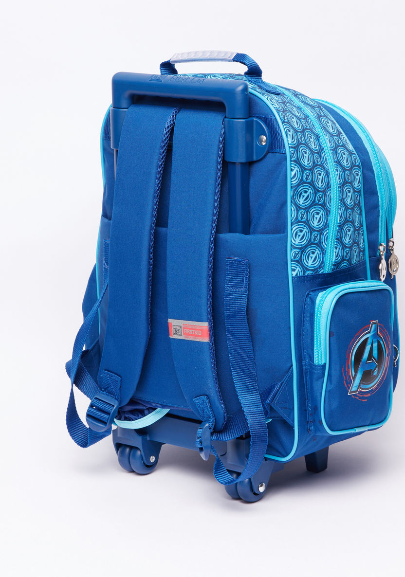 Avengers Printed Trolley Backpack with Zip Closure-Trolleys-image-1