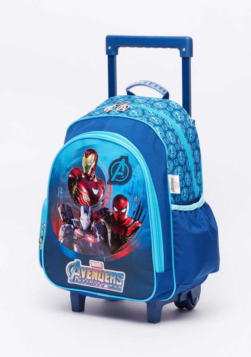 Avengers Printed Trolley Backpack with Zip Closure-Trolleys-image-0