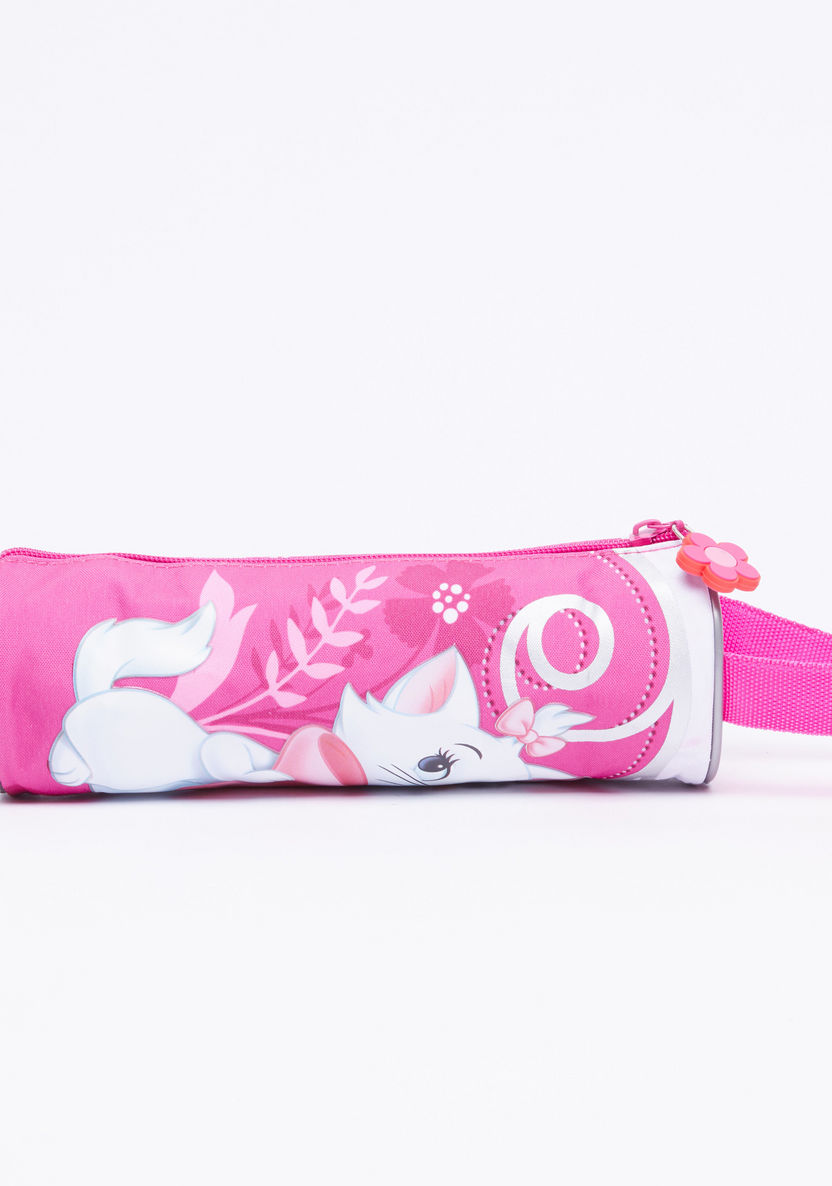 Marie the Cat Printed Pencil Case with Zip Closure-Pencil Cases-image-1