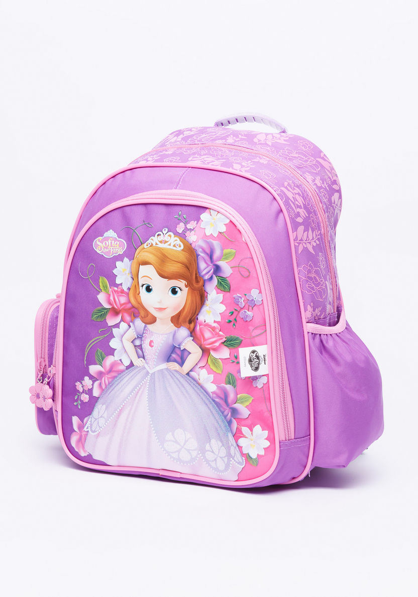Sofia the First Printed Backpack with Zip Closure-Backpacks-image-2