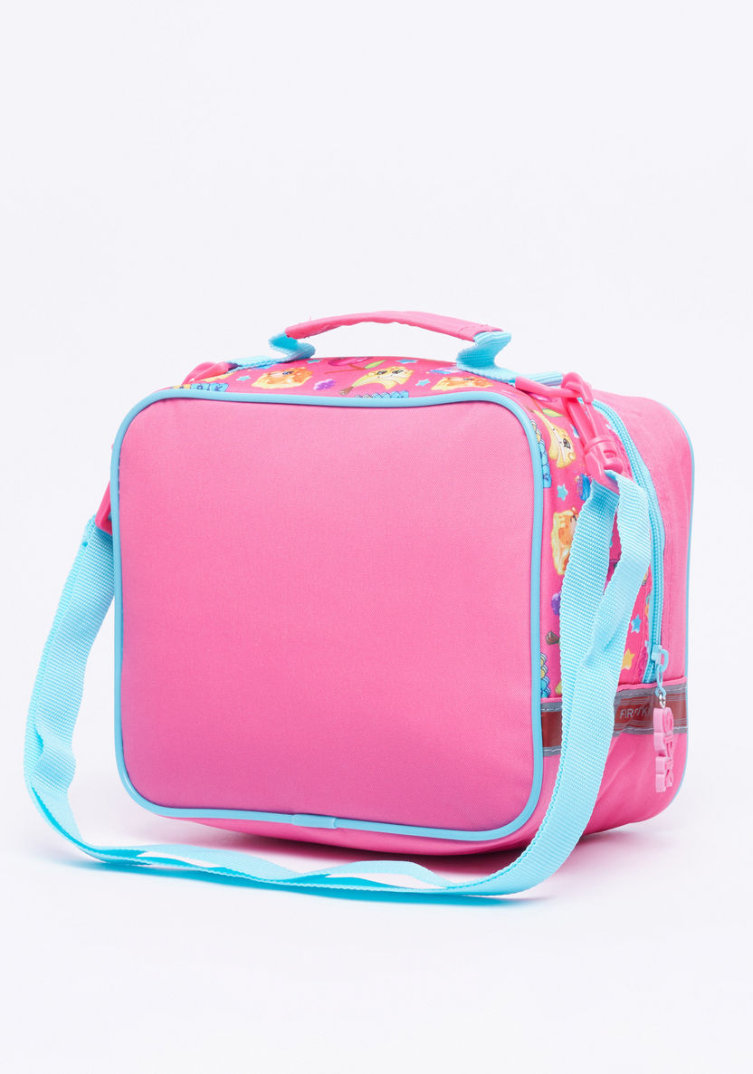 Shopkins Printed Lunch Bag with Zip Closure and Adjustable Strap-Lunch Bags-image-2