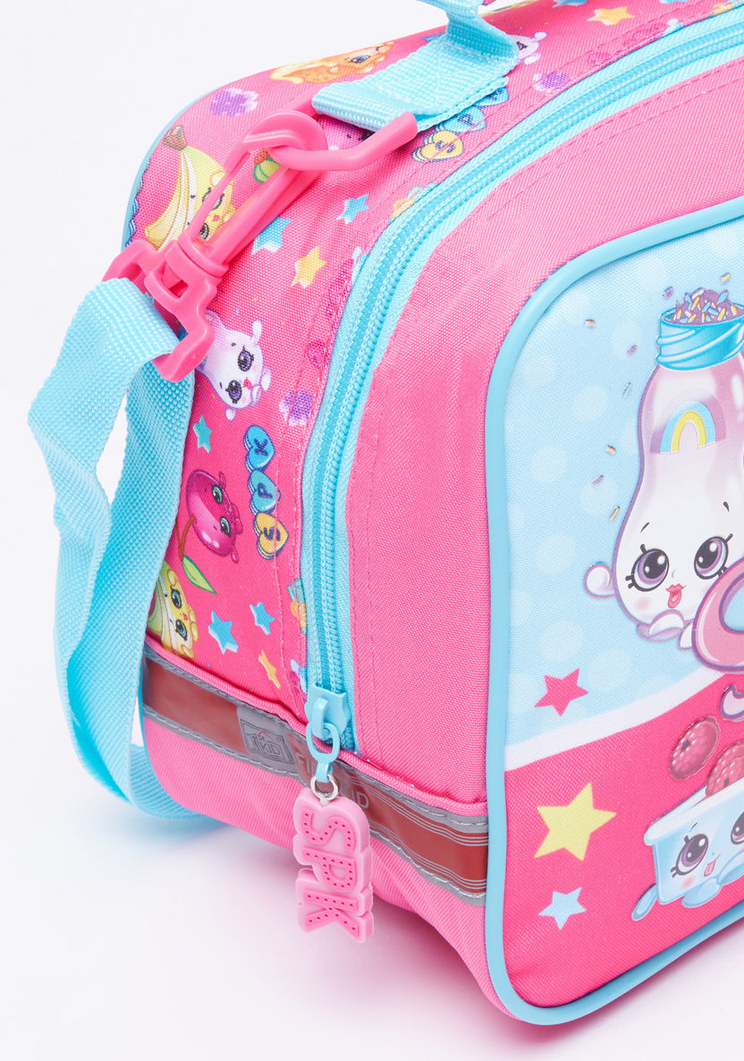 Shopkins Printed Lunch Bag with Zip Closure and Adjustable Strap-Lunch Bags-image-3