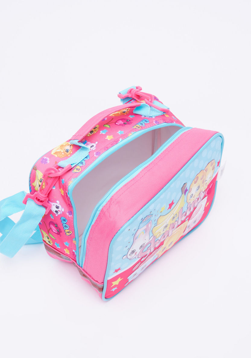 Shopkins Printed Lunch Bag with Zip Closure and Adjustable Strap-Lunch Bags-image-4