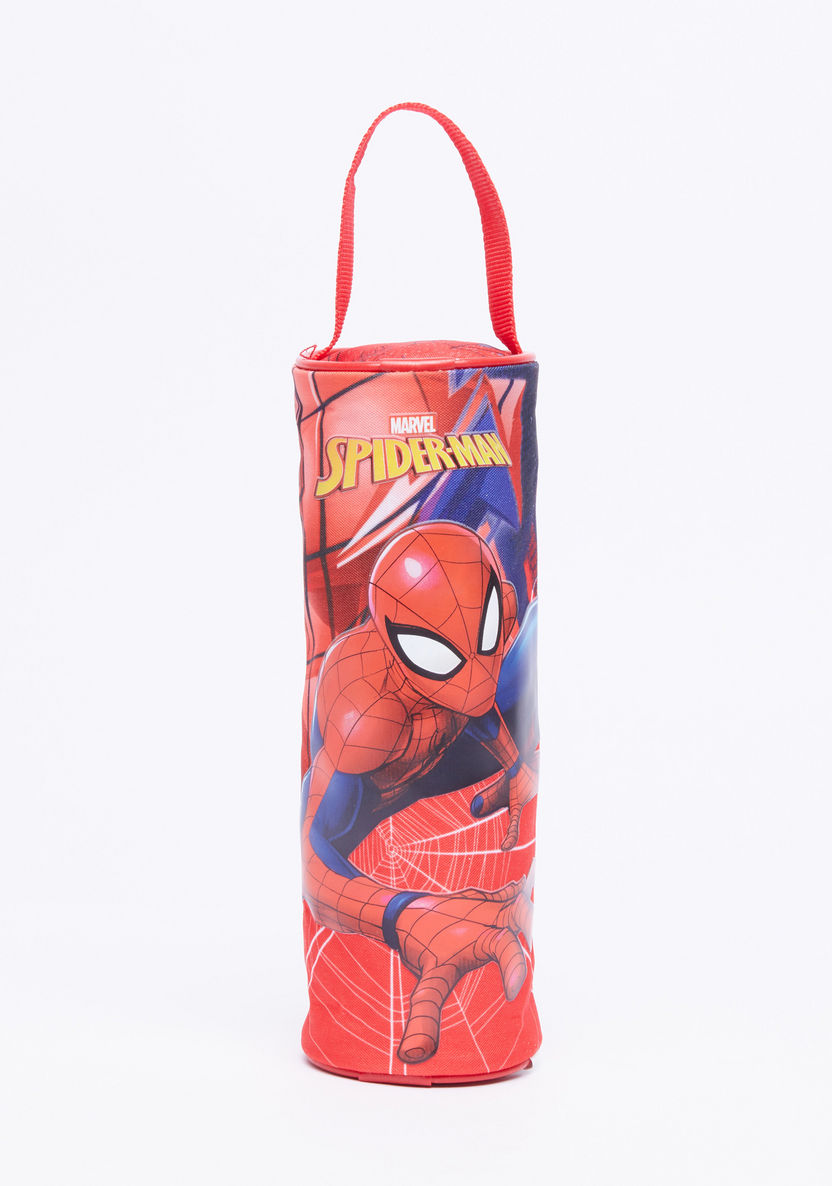 Spider-Man Printed Round Pencil Case with Zip Closure-Pencil Cases-image-0