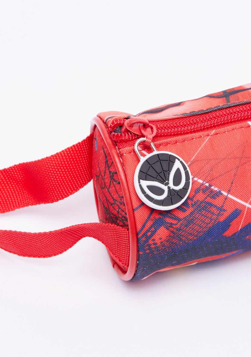 Spider-Man Printed Round Pencil Case with Zip Closure-Pencil Cases-image-2