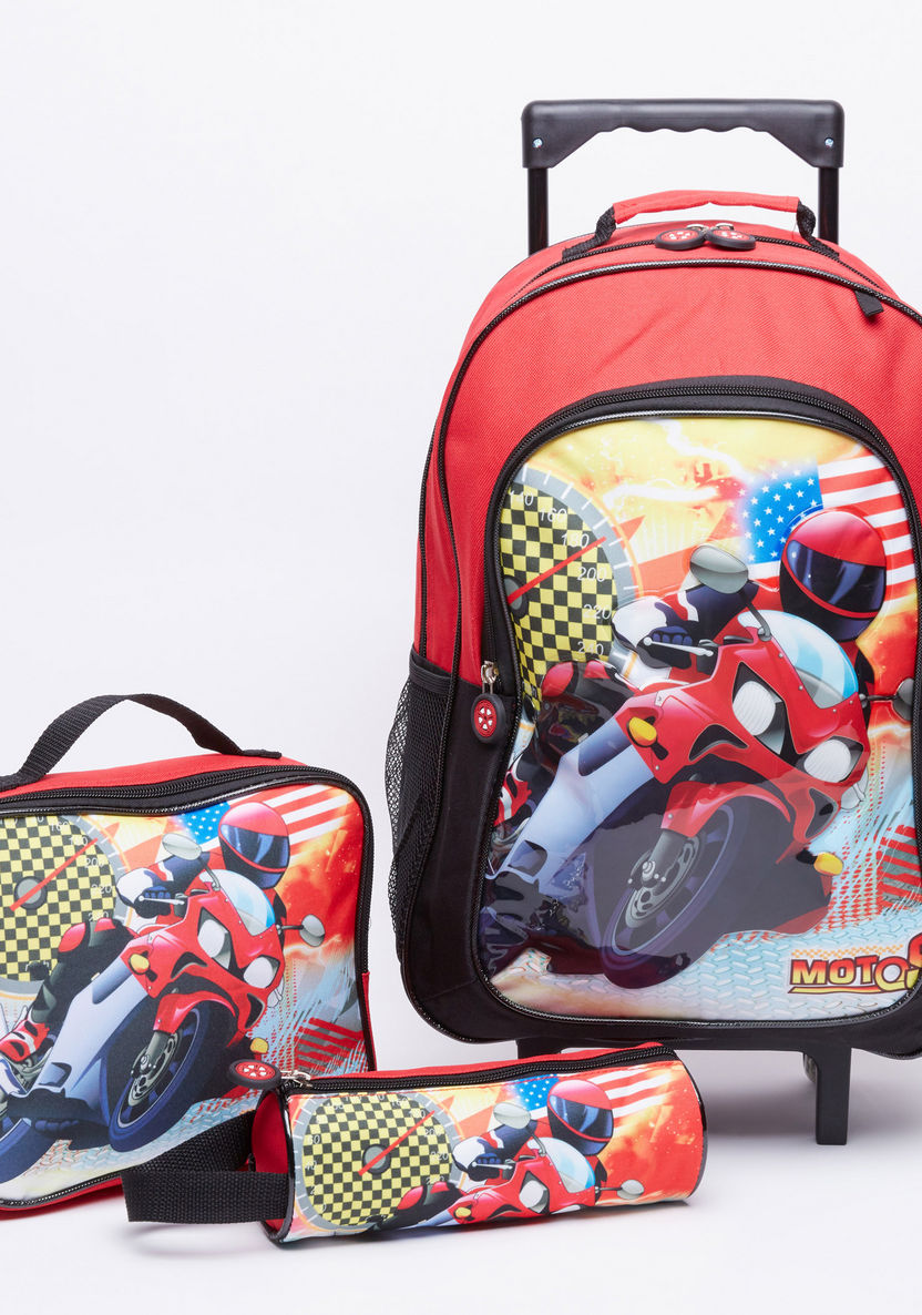Juniors Moto Speed Trolley with Lunch Bag and Pencil Case-School Sets-image-0